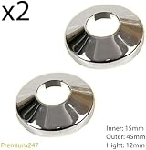 Radsnaps Talon Radsnap 2x Chrome Radiator Pipe Covers & 2x Collars 15mm view 2