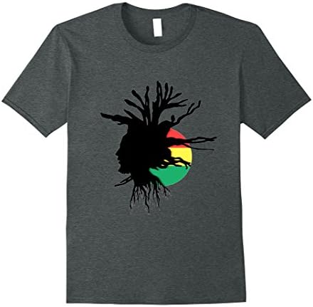 Mens Rasta Dreads Ethiopian Flag Raggae T-Shirt 3XL Dark Heather