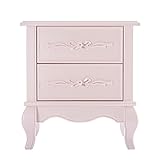 Evolur Aurora Nightstand, Blush Pink Pearl