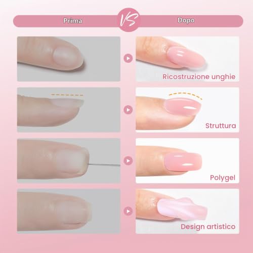 MIZHSE Gel Nail Structuring Gel Ema Free TPO Free Nail Gel Nail Gel for Home Study Nail Pink 30g