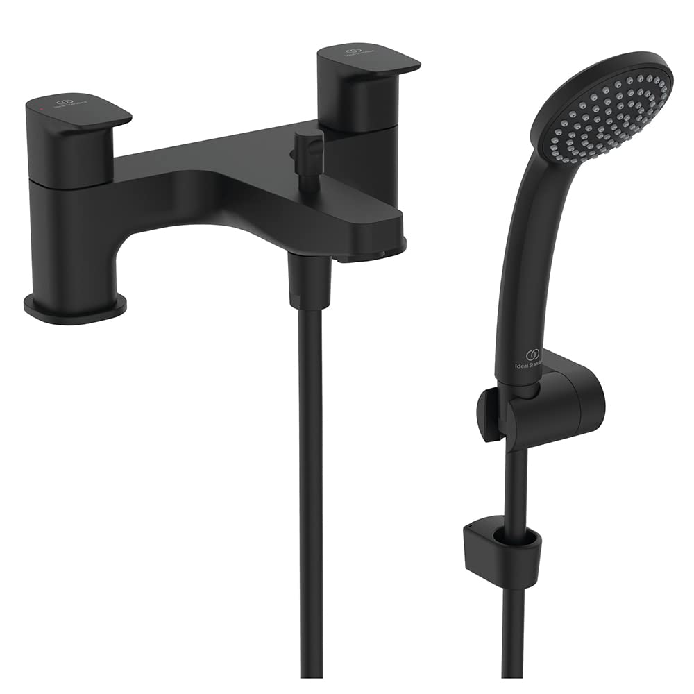 Ideal Standard Ceraplan Dual Control Bath Shower Mixer with Shower Set, BD265XG, Silk Black — image 1