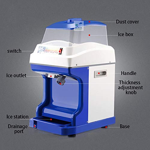 Xinjin Elektrische Eiscrusher Einstellbare Dicke Hochleistungs-Edelstahl-Schneekegelmaschine für Eiscreme-Eisrasierer… – Bild 5