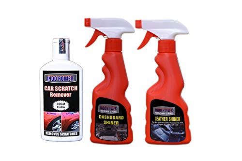 INDOPOWER KG739-LEATHER Shiner Spray 250ml+ Dashboard Shiner Spray 250ml+ Scratch Remover 100gm.