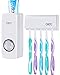 YKHENGTU Automatic Toothpaste Dispenser Toothbrush Holder Wall Mount,Toothpaste Squeezer and Toothbrush Holder(5 Brushs Set), Kids Hands Free Toothpaste Dispenser for Shower Bathroom Sink