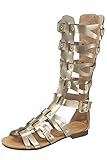 Atta 07K Little Girls Strappy Gladiator Comfort Flat Sandals Gold