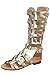 Atta 07K Little Girls Strappy Gladiator Comfort Flat Sandals Gold