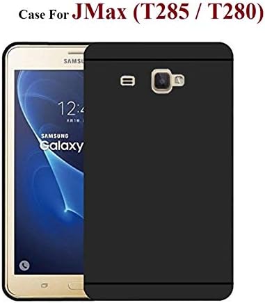 ST Creation Soft Matte Finish Flexible Rubberized Back Case Cover for Samsung Galaxy J Max 7" inch - (T285 / T280) (Black-Soft)