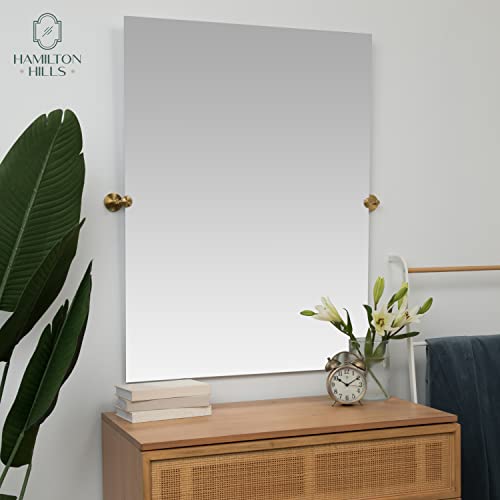 Hamilton Hills 30x40 inch Frameless Pivot Mirrors for Bathrooms with