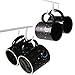 Fvstar 2 Set Mug Rack Under Cabinet, Coffee Mug Holder Under Cabinet, 8pcs Kitchen Cup Drying Hanging Hooks, Cup Hanger Racks for Coffee Bar, Kitchen, Shelf, Black