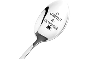 Jesus and Coffee Spoon Gifts for Women Men Grandpa Grandma Christian Gifts for Jesus Lovers Papa Mom Birthday Gift for Coffee