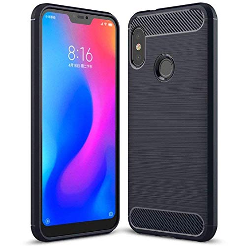 Bracevor Brushed TPU Back Cover for Xiaomi Redmi 6 Pro - Black | Rugged Armor Case | Carbon Fiber Texture