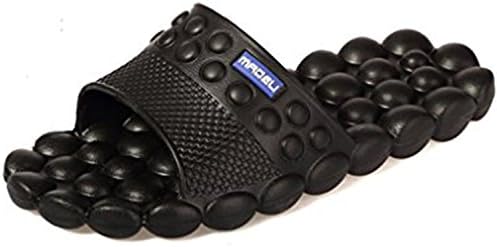 Spa Massage Foam Non-slip Bathroom Shower Household Beach Slippers Sandal (7 B(M) US, Black)