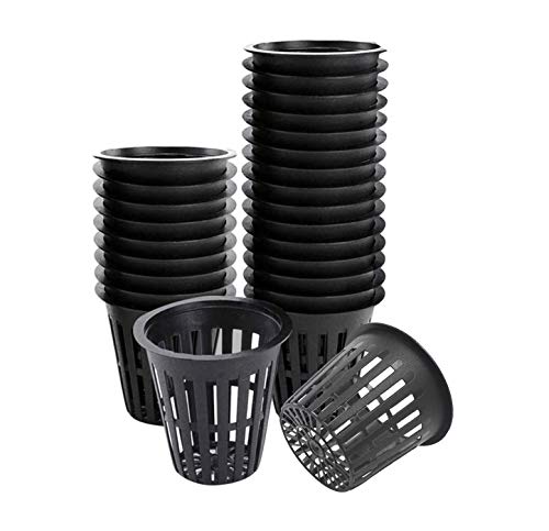 Affenlaskan 3 Inch Net Pots, 50 Pack Net Pots Heavy Duty Net Cups with 50 Pcs Plant Labels