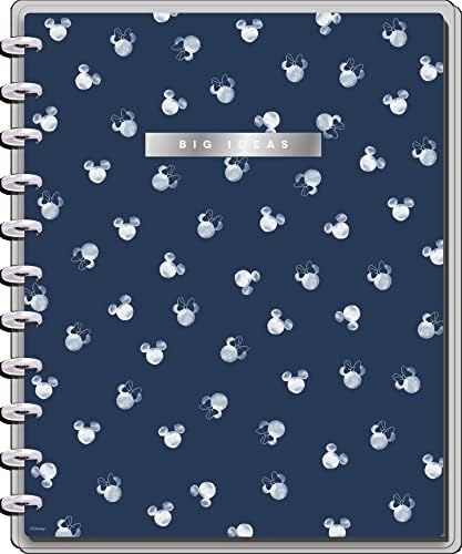 The Happy Planner Disney Daily Notebook for Office, School or Journaling – 60 Sheet Dot Lined Paper with 3 Dividers – Disc-Bound Notebook – Disney Indigo Theme - Big Sized Notebook 11” x 8.5”