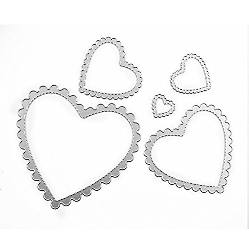 Metal Cutting Dies Emboss Stencil in Dies-Cutting Machine for Scrapbooking Card Making (Heart)