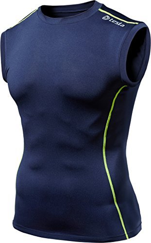 CLSL TM-R15-NVCZ_Small Tesla Men's Cool Dry Compression Muscle Tank Baselayer Sleeveless R15