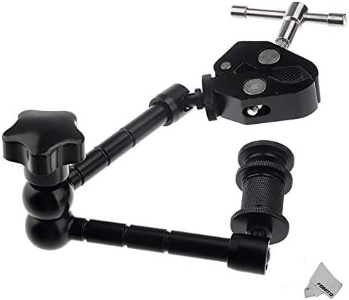 FOMITO11" Inch Articulating Magic Arm + Super Clamp for Camera, LCD Monitor , LED Video Light