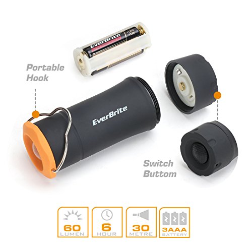 image for EverBrite Mini Camping Lantern 2-pack Zoomable LED Flashlight 60 Lumen