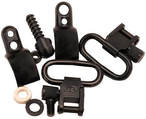 GrovTec Barrel Band Set 2-Piece Measure to Fit .800-.850" Tube Diameter Rear Screw Swivel Stud 1" Steel Black by GrovTec US