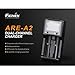 Fenix are-A2 Dual Channel Battery Smart Charger for Popular Rechargeable Batteries 16340/18650/21700 etc. with LumenTac Battery Organizer (No Batteries Included)