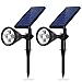 Syntus Upgraded Solar Lights Landscape Lighting LED Spotlight Waterproof Wall Sconces Security Night Light for Yard Garden Driveway Path, Pack of 2 (White Light)