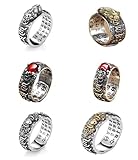 6 Pcs Pixiu Charms Ring Feng Shui Amulet Open