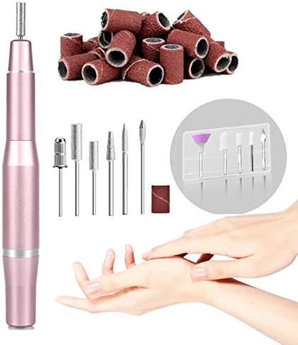 Snowbaby Nail Care Set, Gel Nail Removal, Exfoliating Skin-treatment (First to Advanced Model), Super Eye, Nail Supplies, Bit Set Included, Positive/Reverse Rotation/Speed Stepless, High Speed Rotation (20,000 rpm), Low Vibration, Low Noise, USB Powered Type, Portable (Pink)