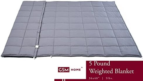GSM Home Weighted Blanket - Premium Kids - for Children - 5 lbs, 36 x 48 inches