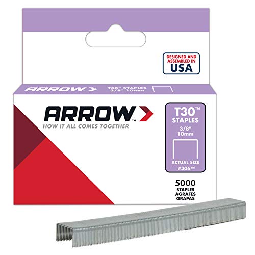 Arrow Fastener 306IP 3/8-Inch Staples for T30 Staple Gun, HT-30 Hammer Tacker, 5,040 Pack - 107C