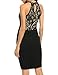 Meaneor Women's Sleeveless Vintage Floral Lace Midi Bodycon Cocktail Party Dress