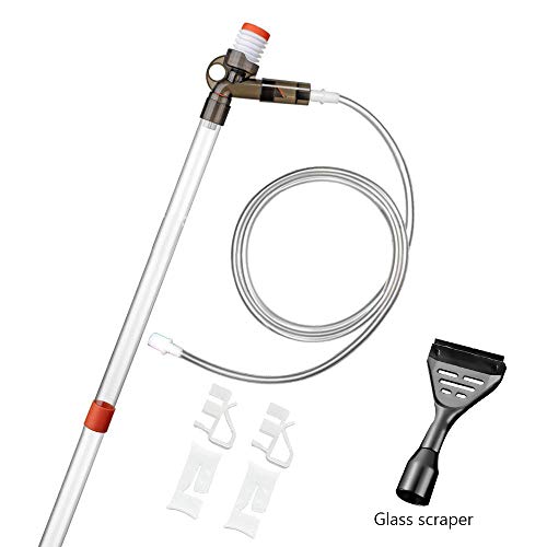 REACHS Aquarium Gravel Cleaner-Fish Tank Sand Clear kit with Adjustable Water Flow Controller Clamp and Air-Pressing Button for Fish Tank Siphon Vacuum Gravel Cleaning and Water Changing