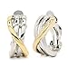 Clip on Earrings Gold Plated Two Tone Criss Cross Crossover Women Fashion