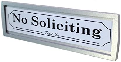 NO SOLICITING SIGN - EASY INSTALLATION Silver | For Private Property Sign For Home or Business | KEEP OUT SOLICITORS | No Soliciting Signs - Do Not Disturb (Silver)