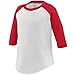 Augusta Sportswear Baseball Jersey, White/Red, 3 Tall