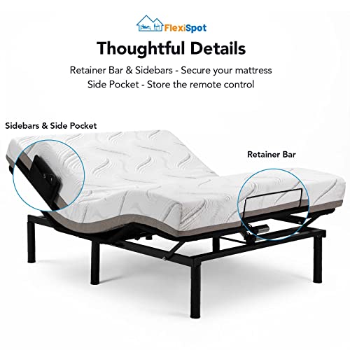 FLEXISPOT S3 Adjustable Bed Frame Base Queen, Wireless, 5 Minutes Quick Assembly, Zero Clearance