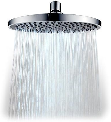 WantBa Rainshower Single-Spray 8 Showerhead in Chrome Rainfall Shower Head with Swivel Metal Ball Connector by WantBa