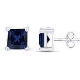 14k Gold Over Sterling Silver Princess Cut In Tanzanite Martini Stud Earrings Jewelry For Womens