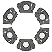 Pauwer Set of 6 Wedge Placemats for Round Dining Table Woven Vinyl Washable Plastic Round Table Placemats Wipe Clean(Set of 6,Grey)