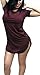 Hqclothingbox Women's Summer Side Slit Casual Beach Mini Tunic Dress