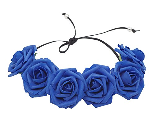 Floral fall bon bon artificial foam rose flower crown wedding hai…
