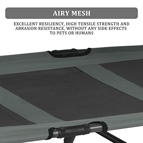 Outdoor Elevated Dog Bed with Canopy, Portable Raised Dog Ded for Large