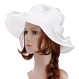 Vbiger Ketucky Derby Hats Church hats Large Wide Brim Gauze Hat For Women