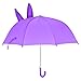Rainbrace Kids Umbrella, Childrens Rain Umbrella Fashion Design for Boys and Girls with 3D Ears, Purple Cat