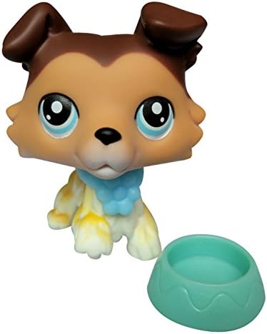 Hot Toy LPS Collie 58 Raised Paw Dog Puppy with Accessories Collection Toys Figure Rare Girls Boys Gift 1 PC