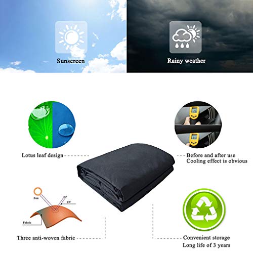 XXYANZI Sonnensegel Rechteckig 5x8m, UV Schutz Tear Resistant Atmungsaktiv Windschutz Tarp Sonnen Segel HDPE Polyester… – Bild 4