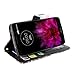 Cellularvilla Wallet Case For LG G Flex 2 H950 H955 LS996 Pu Leather Wallet Card Flip Open Pocket Case Cover Pouch (Black Pink Flower)