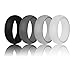 DoerDo Silicone Wedding Ring for Men Women, Durable Rubber Sport Band for Active Style - Classical Combination 4 Rings Pack (Women: Black,Purple,Pink,White, Women 5.5-6