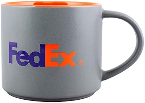 Amazon Co Jp マグカップ Fedex フェデックス 473ml 16 Oz 陶器製マグカップ グレー オレンジ ホーム キッチン