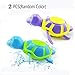 2 Pack Baby Bath Toys Clockwork Turtle for Toddlers Boys Girls, Wind up Water Toys Swimming Turtle Summer Pool Bathroom Float Toy Kids Child Plastic Bathtub Baby Shower Set for Bath Fun Time
