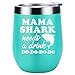Mothers Day Gifts for Mom from Daughter, Son - Mama Shark Needs a Drink - Funny Mothers Day Gifts for Wife, Any Mom, New Mom, Mom to be - First Mothers Day Gifts - Coolife Mommy Shark Wine Tumbler Cup